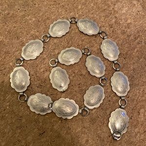 Vintage silver medallion belt